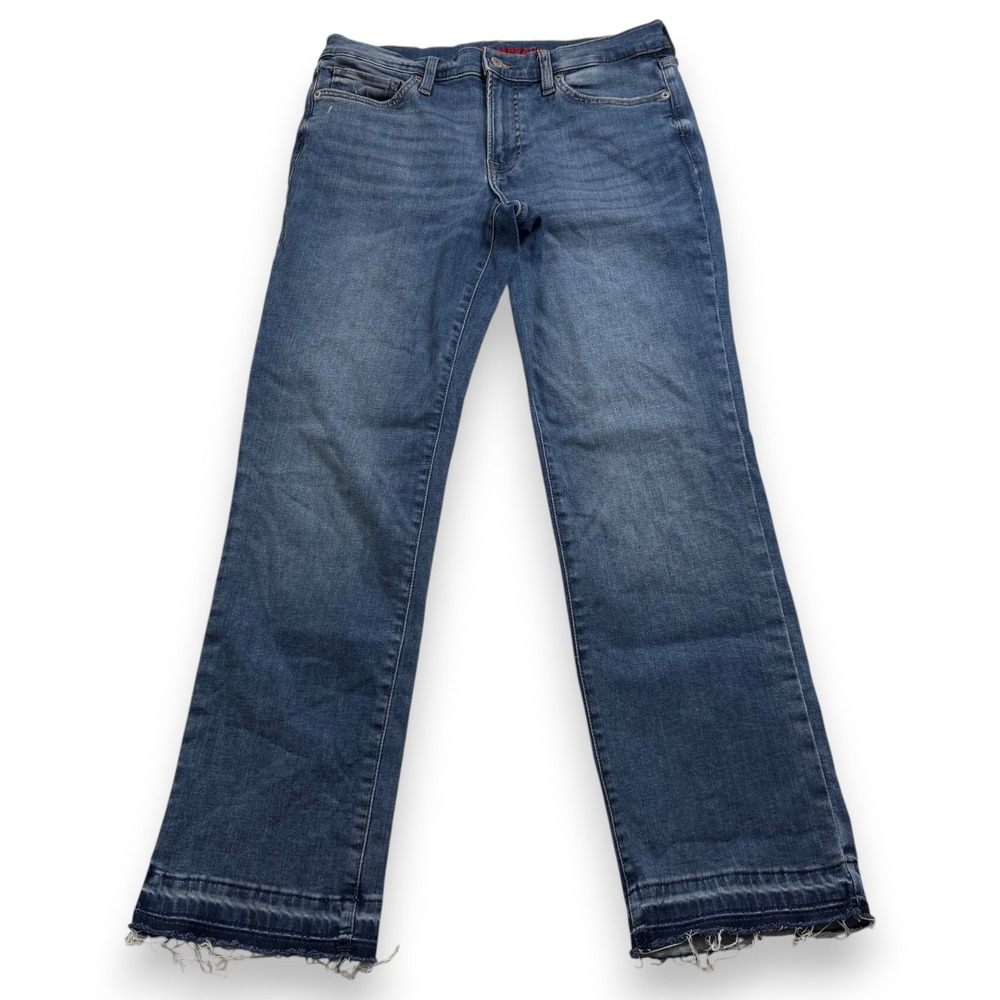 Lucky Brand Sweet Mid Rise Straight Jeans Blue Medium Wash Raw Hem 10/30 A